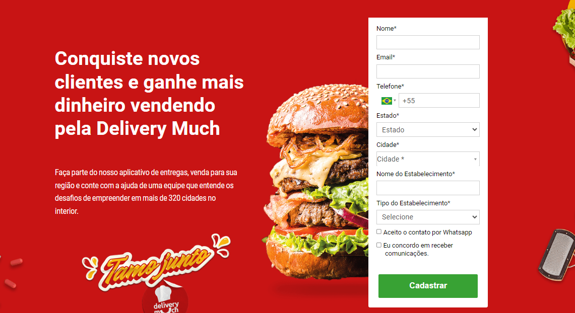 Como cadastrar empresa no delivery much