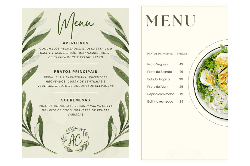 restaurante vegano: ideia de cardápio