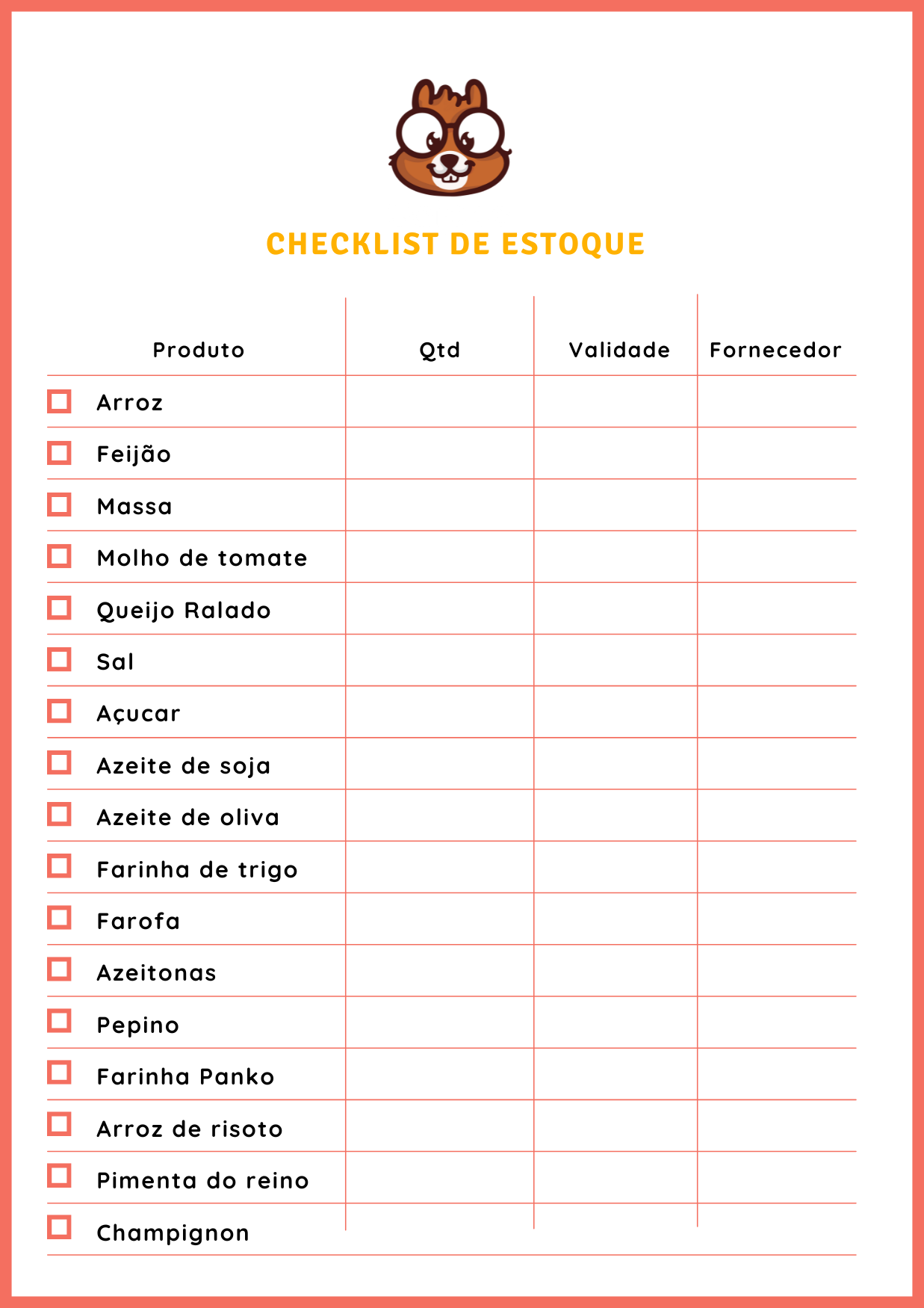 checklist de estoque 