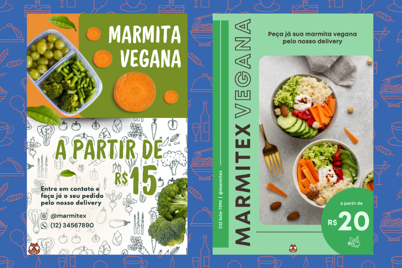 Ideias para panfleto de marmita vegana