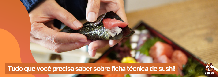 mulher enrolando sushi temaki fazendo ficha técnica de sushi