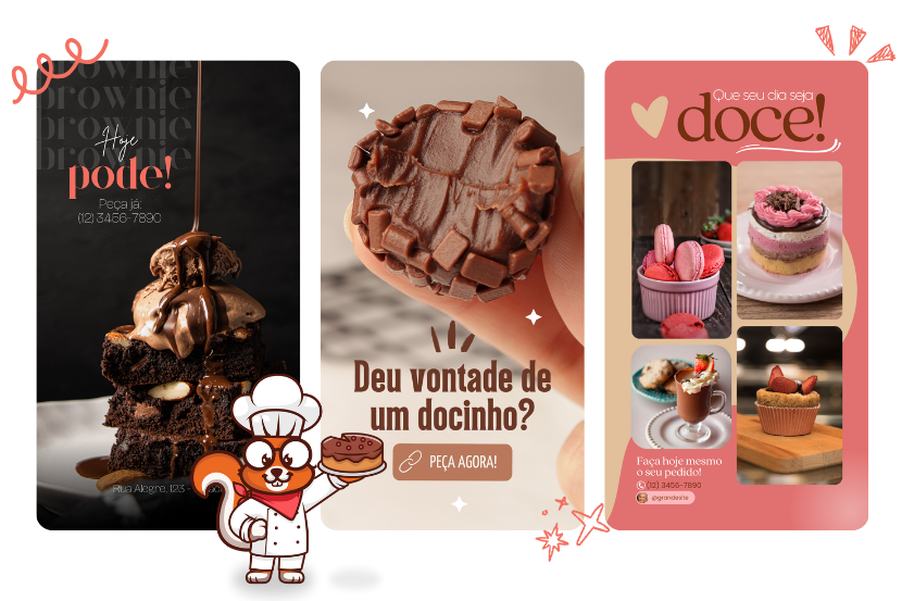 exemplos de propagandas de doces para Instagram