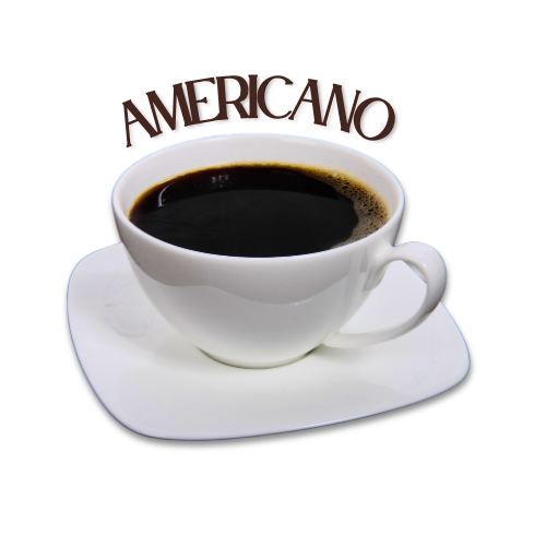 tipos de bebidas de cafeteria xícara de americano