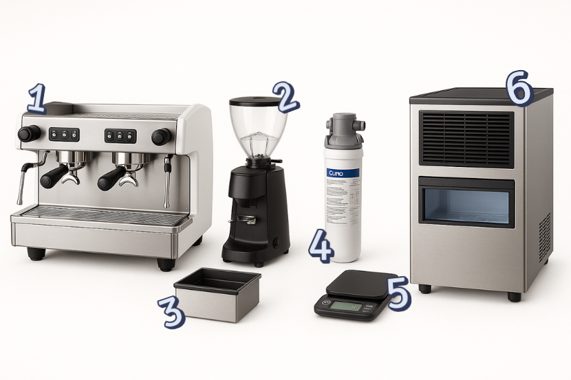 os principais equipamentos para cafeteria