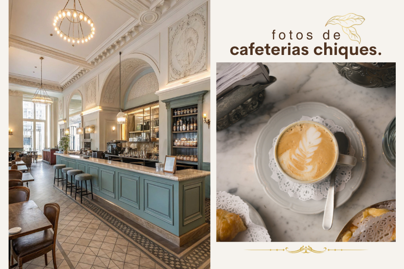 foto de cafeteria chique com ar luxuoso e colunas antigas