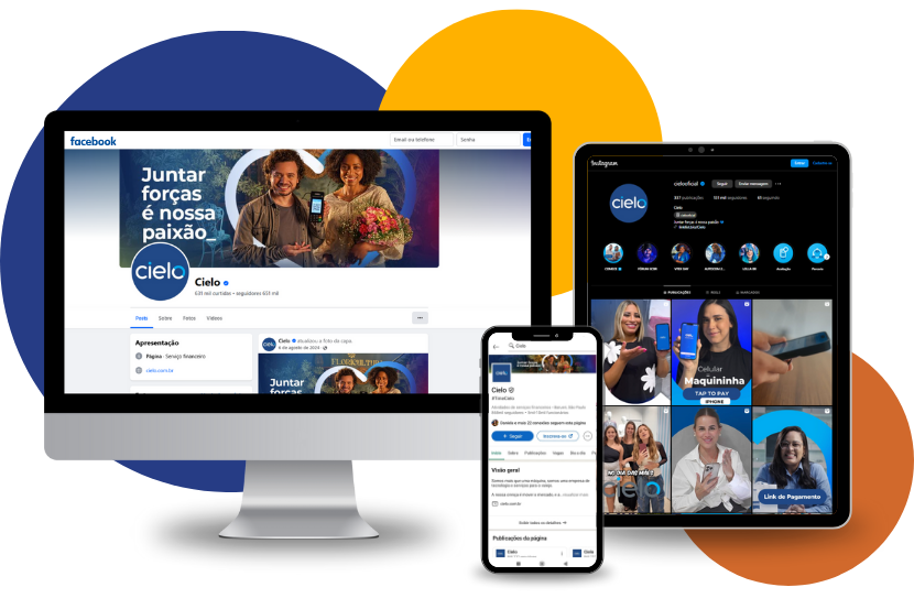 redes sociais cielo como entrar em contato