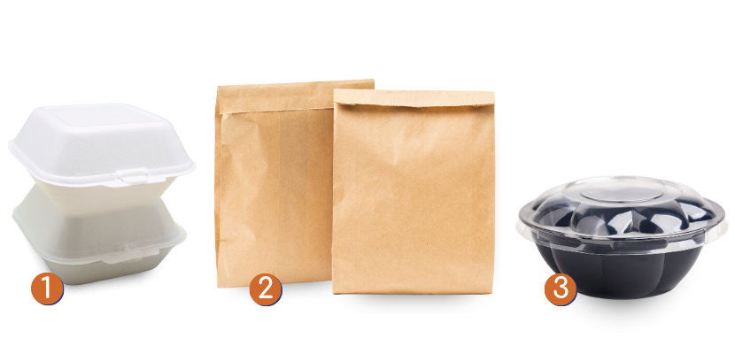 embalagem para ifood​ isopor papel e plástico