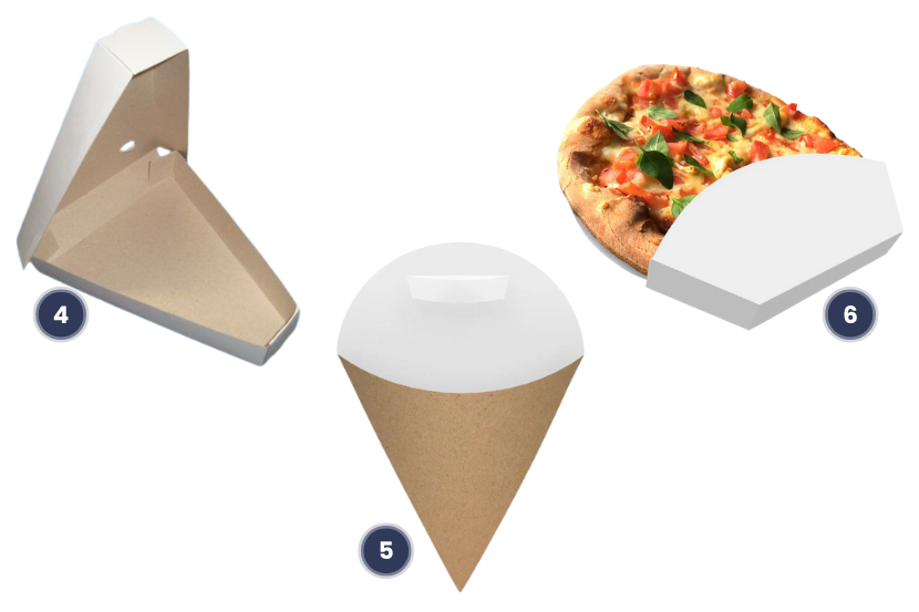 embalagem para pizza brotinho fatia de pizza no cone