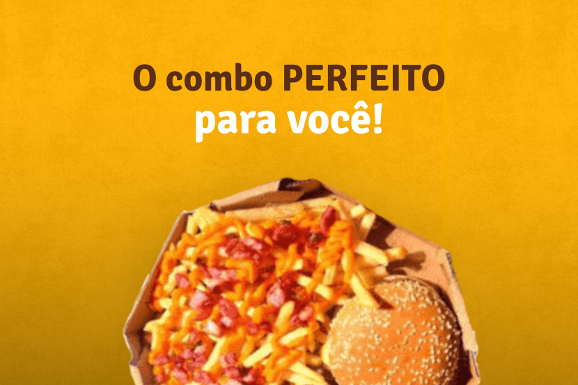 imagem ilustrativa de um combo de dois hambúrgueres e porção de batatas fritas, nessa imagem tem a ideia de um combo de lanche perfeito para o cliente 