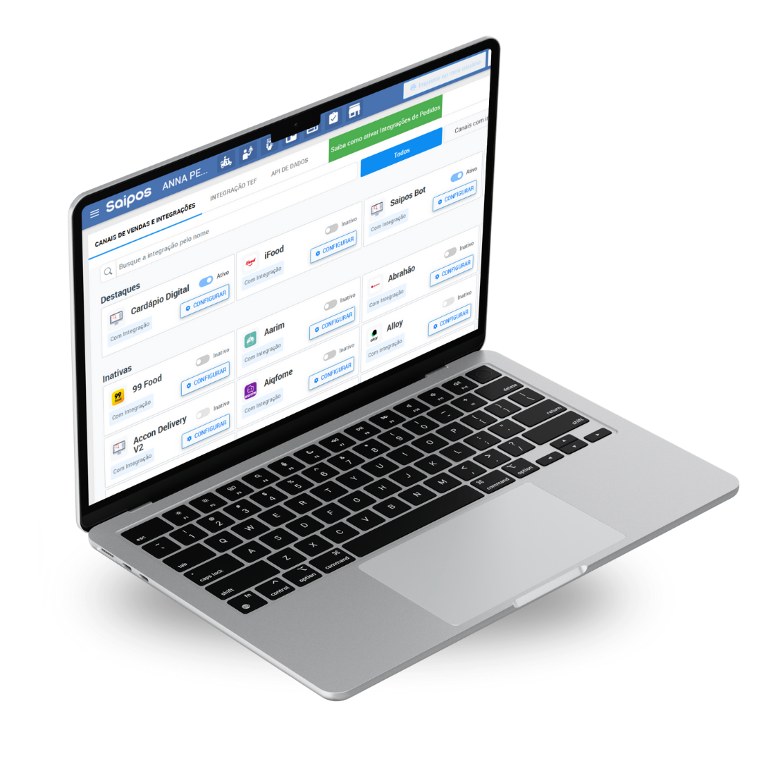 Integrações de apps com a Saipos para doceria 