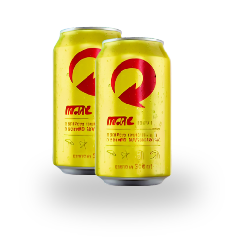 imagem com foco no produto com o fundo branco com duas latas de cerveja da marca Skol