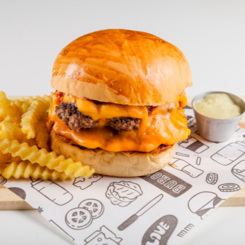 embalagem para hambúrguer de papal acoplado