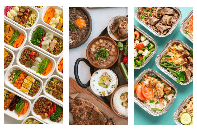 imagens de diversos tipos de marmitas distribuídas em um mosaico 