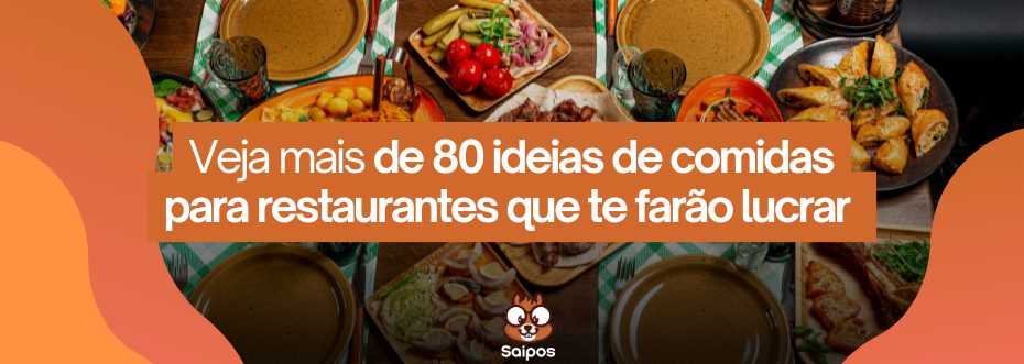 Imagem com diversas opções de comida, incluindo pratos principais, saladas e acompanhamentos, ideal para ideias de comida para restaurantes.