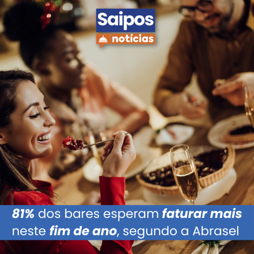 Manchete da Saipos Notícias sobre bares esperando faturar mais no fim de ano.