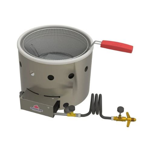 Panela de cozimento elétrica com acessórios, ideal para preparação de alimentos em cozinhas profissionais ou domésticas.