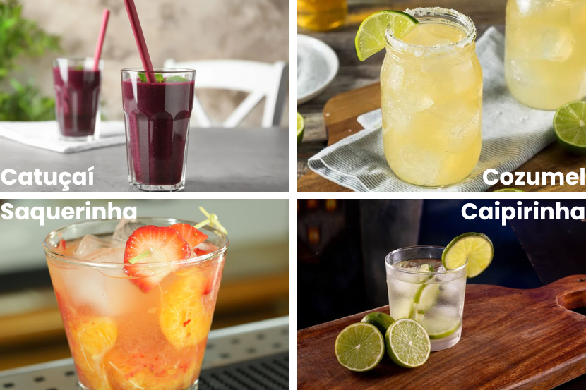 drinks de carnaval para vender em bares e restaurantes catuçaí, cozumel, saquerinha, caipirinha SAIPOS