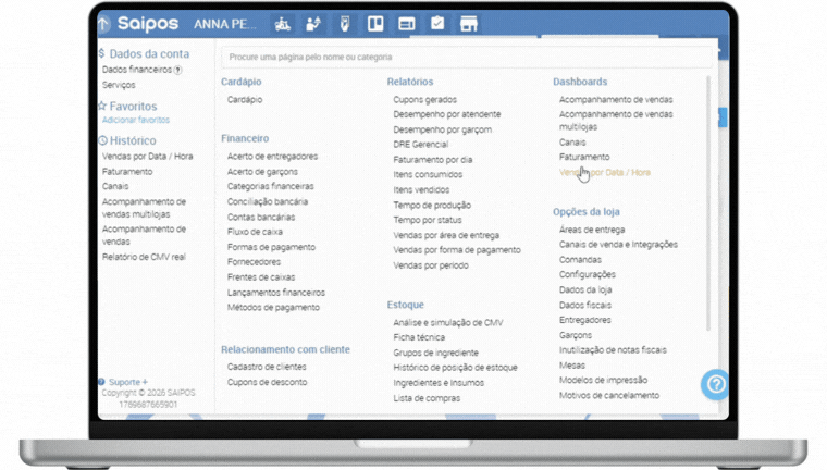 pequeno vídeo que mostra relatórios dos dashboard
