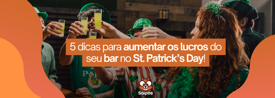 consumidores em um bar vibrando comemorando st patrick's day