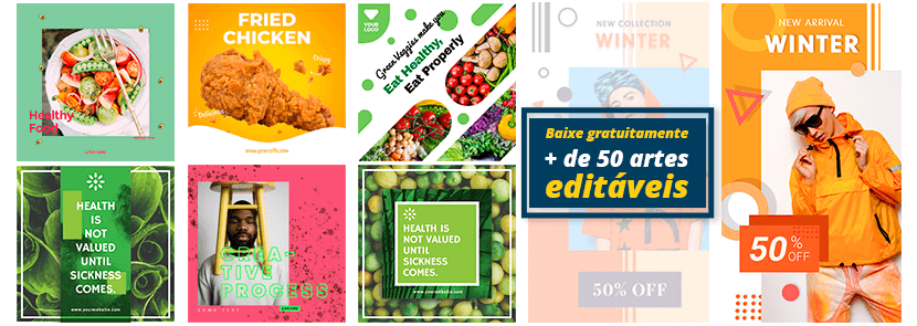Baixe agora 50 artes editáveis para usar nas redes sociais do seu restaurante