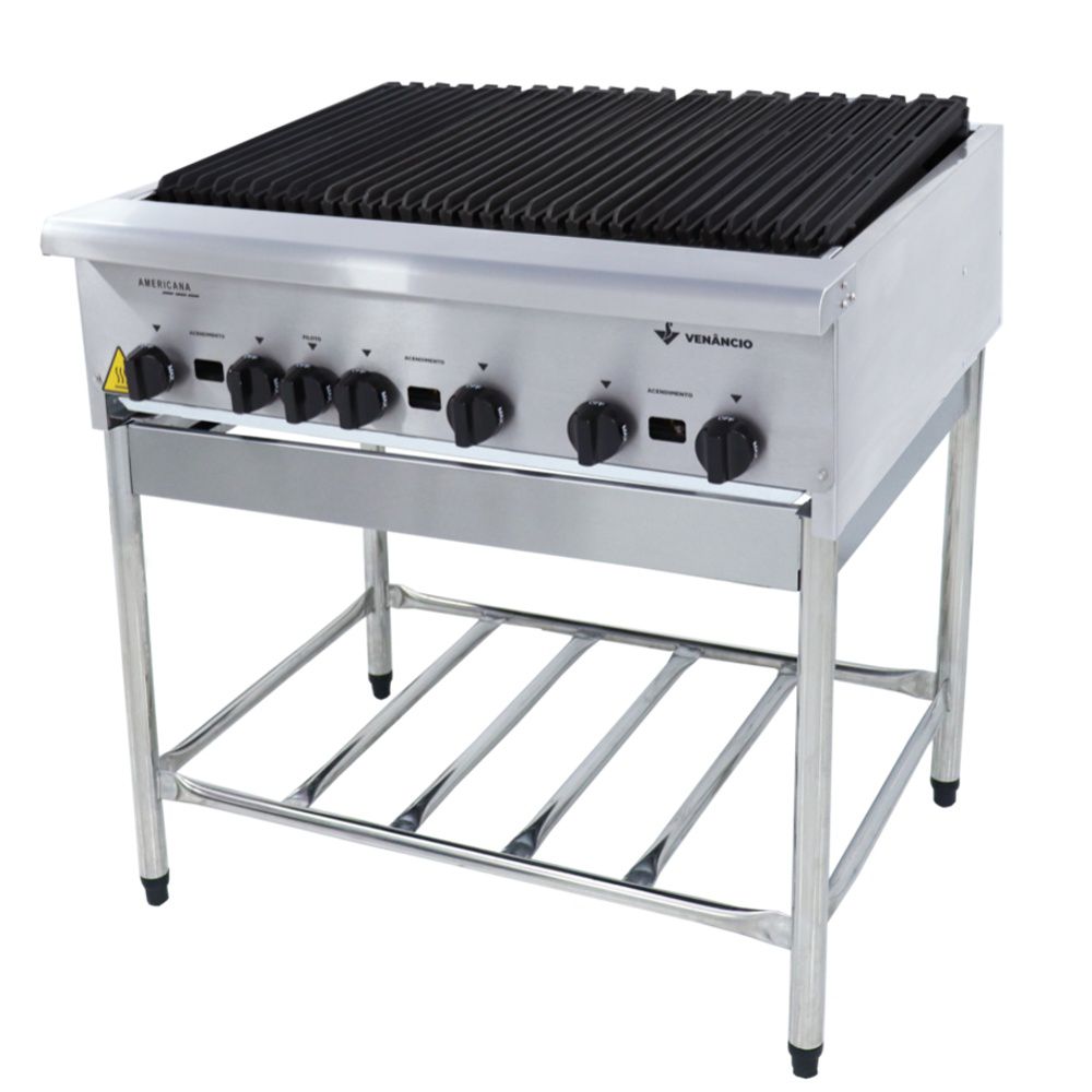 foto de uma grelha (Char broiler) com o fundo branco