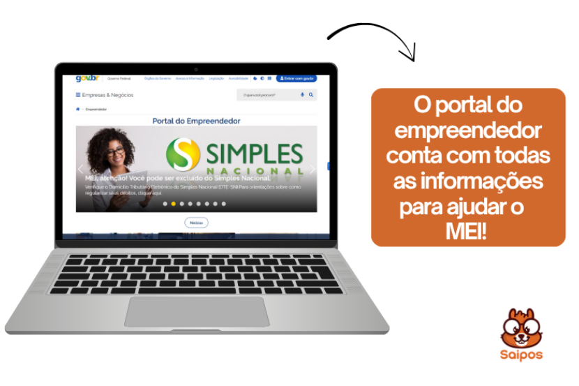 computador com tela do portal simples nacional 