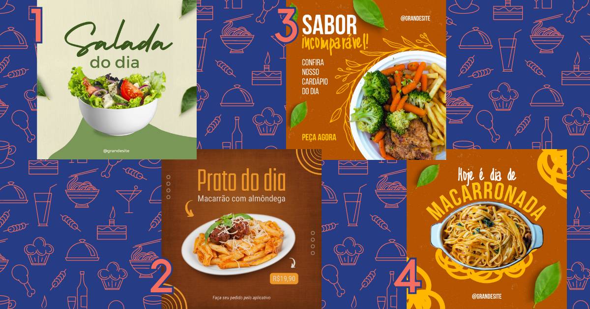 Cardápio para monitores horizontal - Tipos de cardápio para restaurante - Saipos Sistema para Restaurante